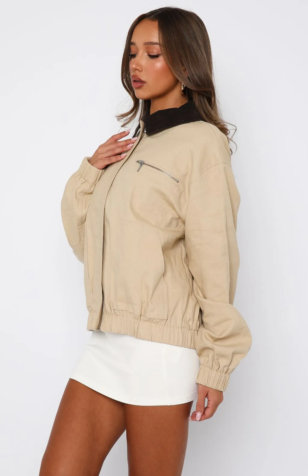 It's My Boyfriend's Jacket Sand sold by White Fox Boutique product image thumbnail 5