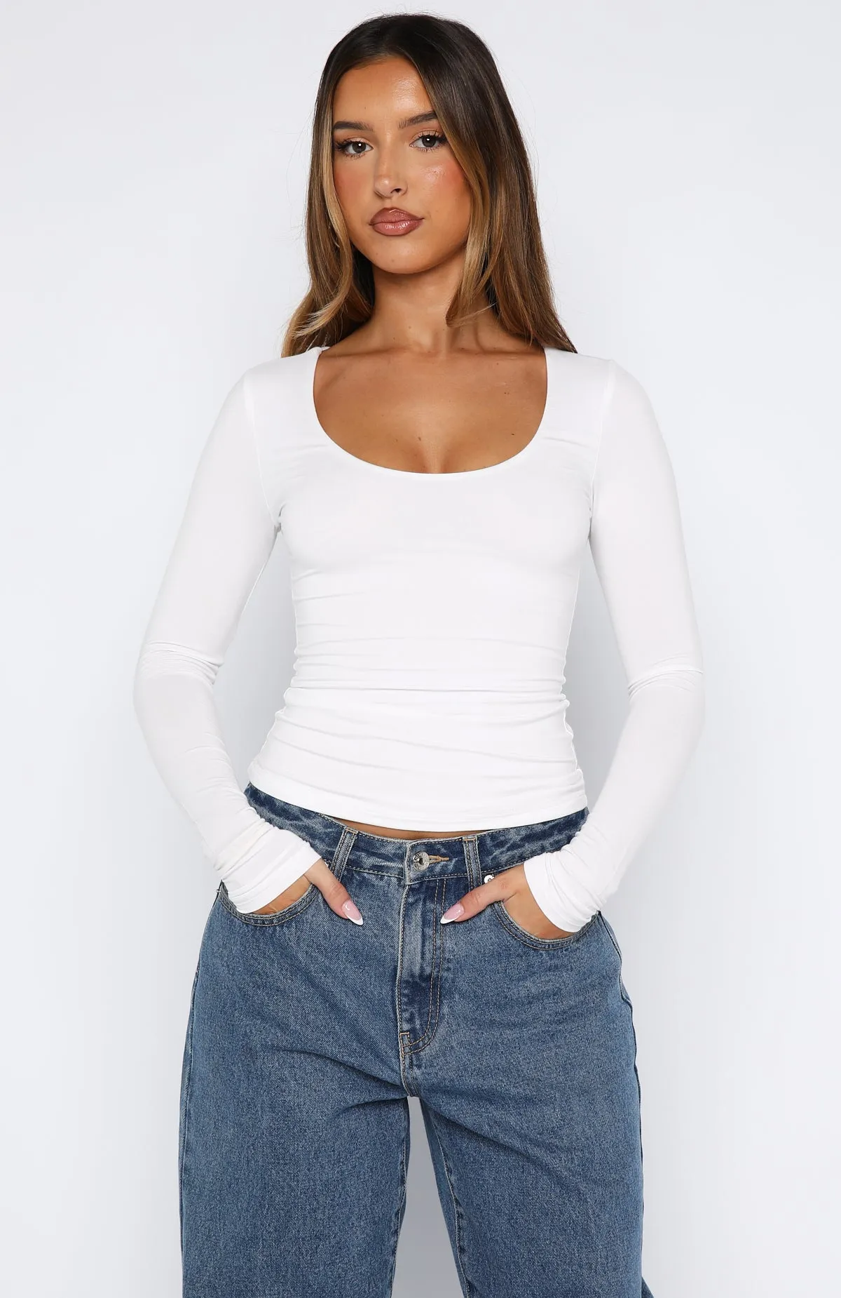 Whisper To You Long Sleeve Top White sold by White Fox Boutique product image thumbnail 2