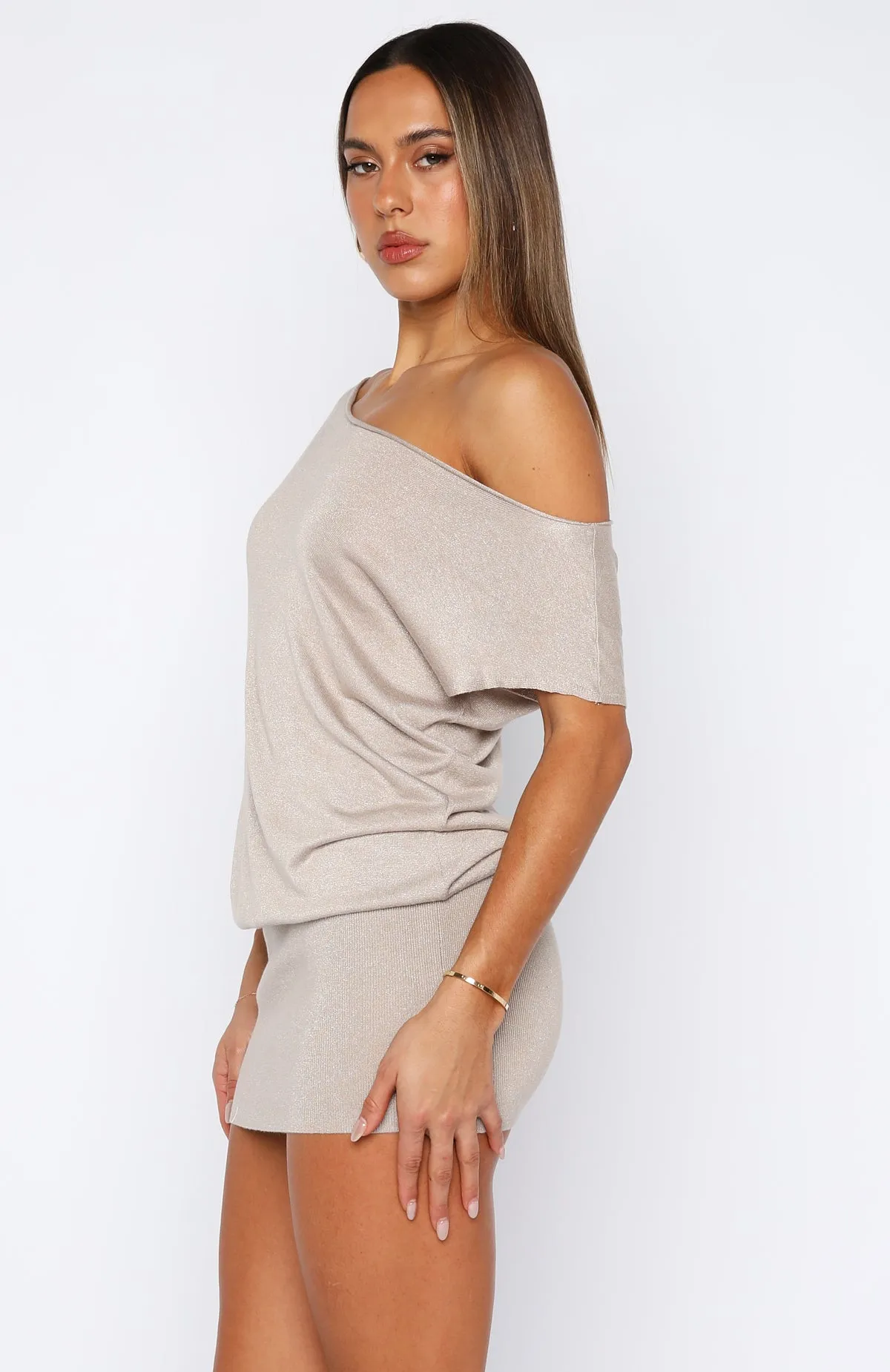 Following My Instincts Mini Dress Champagne sold by White Fox Boutique product image thumbnail 4