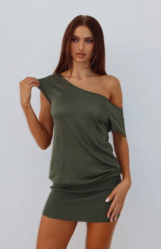 Following My Instincts Mini Dress Olive sold by White Fox Boutique