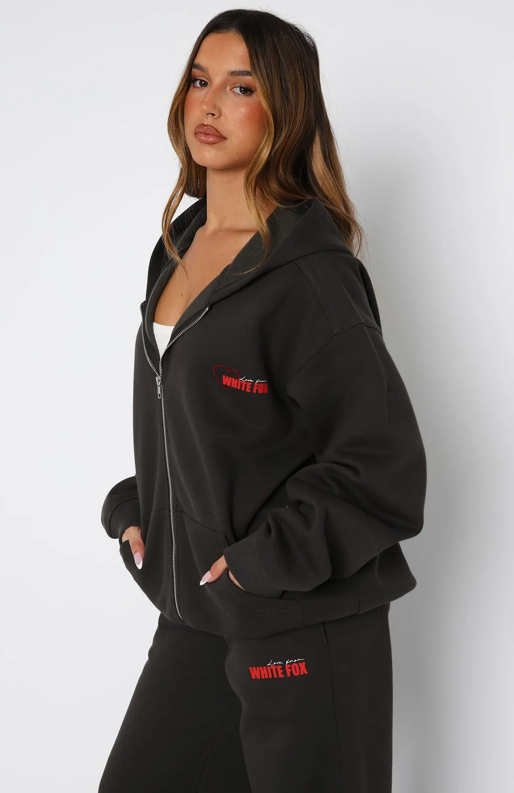 Best You've Ever Had Zip Front Hoodie Charcoal sold by White Fox Boutique product image thumbnail 3