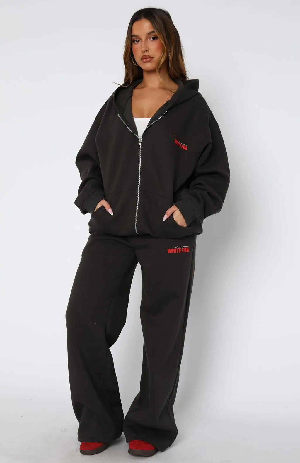 Best You've Ever Had Wide Leg Sweatpants Charcoal sold by White Fox Boutique product image thumbnail 5