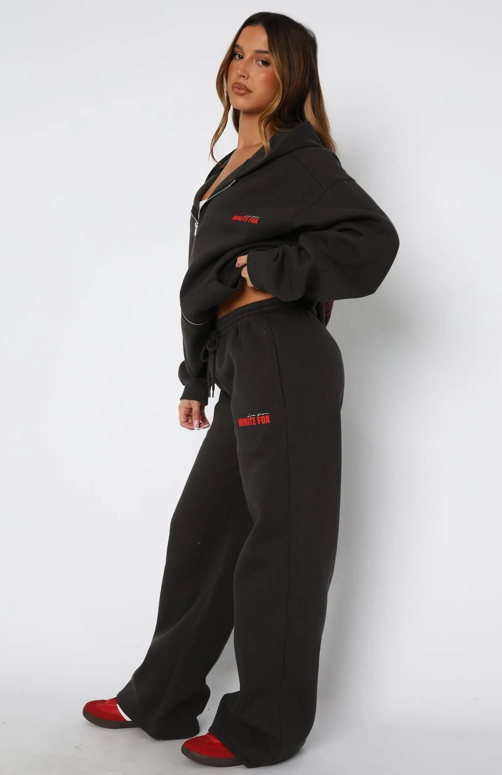 Best You've Ever Had Wide Leg Sweatpants Charcoal sold by White Fox Boutique product image thumbnail 3