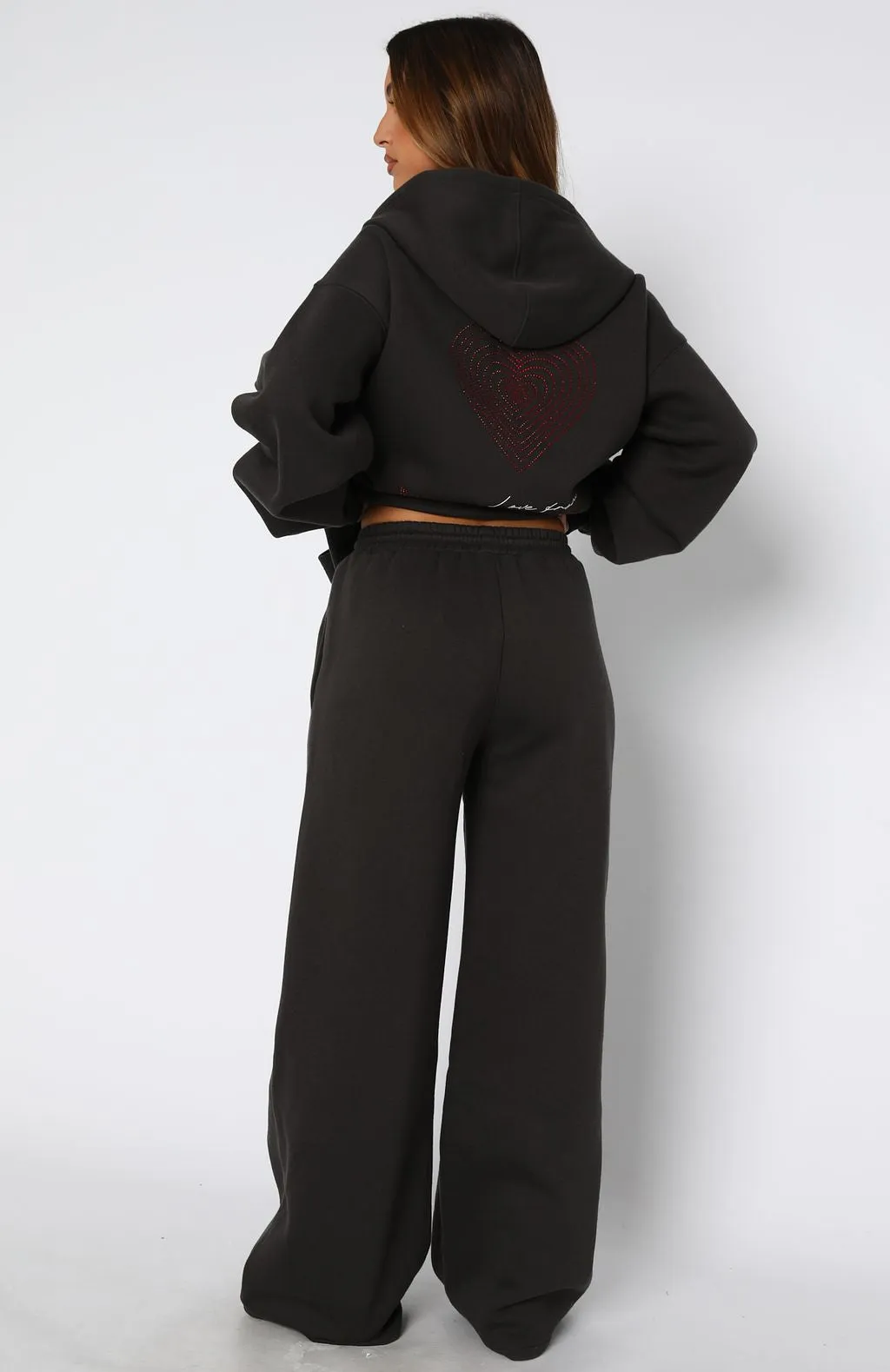 Best You've Ever Had Wide Leg Sweatpants Charcoal sold by White Fox Boutique product image thumbnail 4