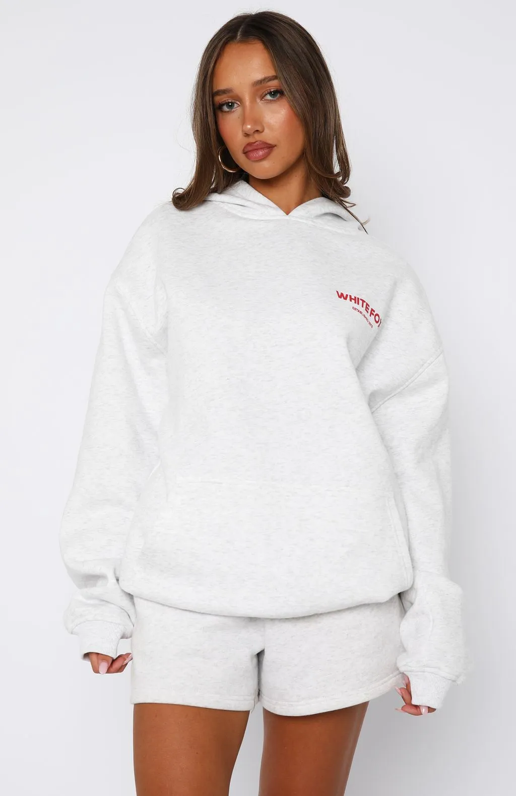 Sweet Cherry Edition Oversized Hoodie Grey Marle sold by White Fox Boutique product image thumbnail 2