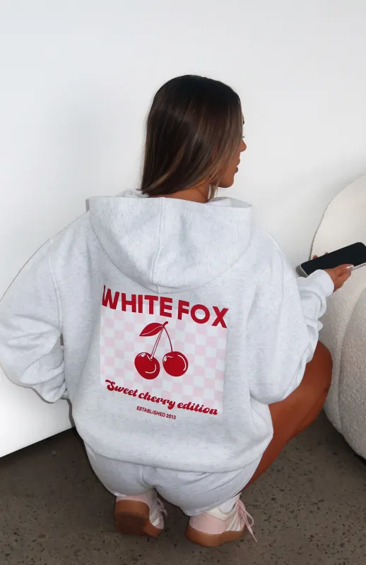 Sweet Cherry Edition Oversized Hoodie Grey Marle sold by White Fox Boutique