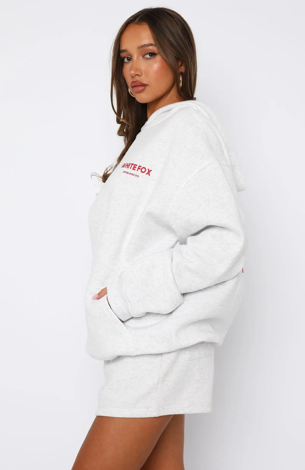 Sweet Cherry Edition Oversized Hoodie Grey Marle sold by White Fox Boutique product image thumbnail 3