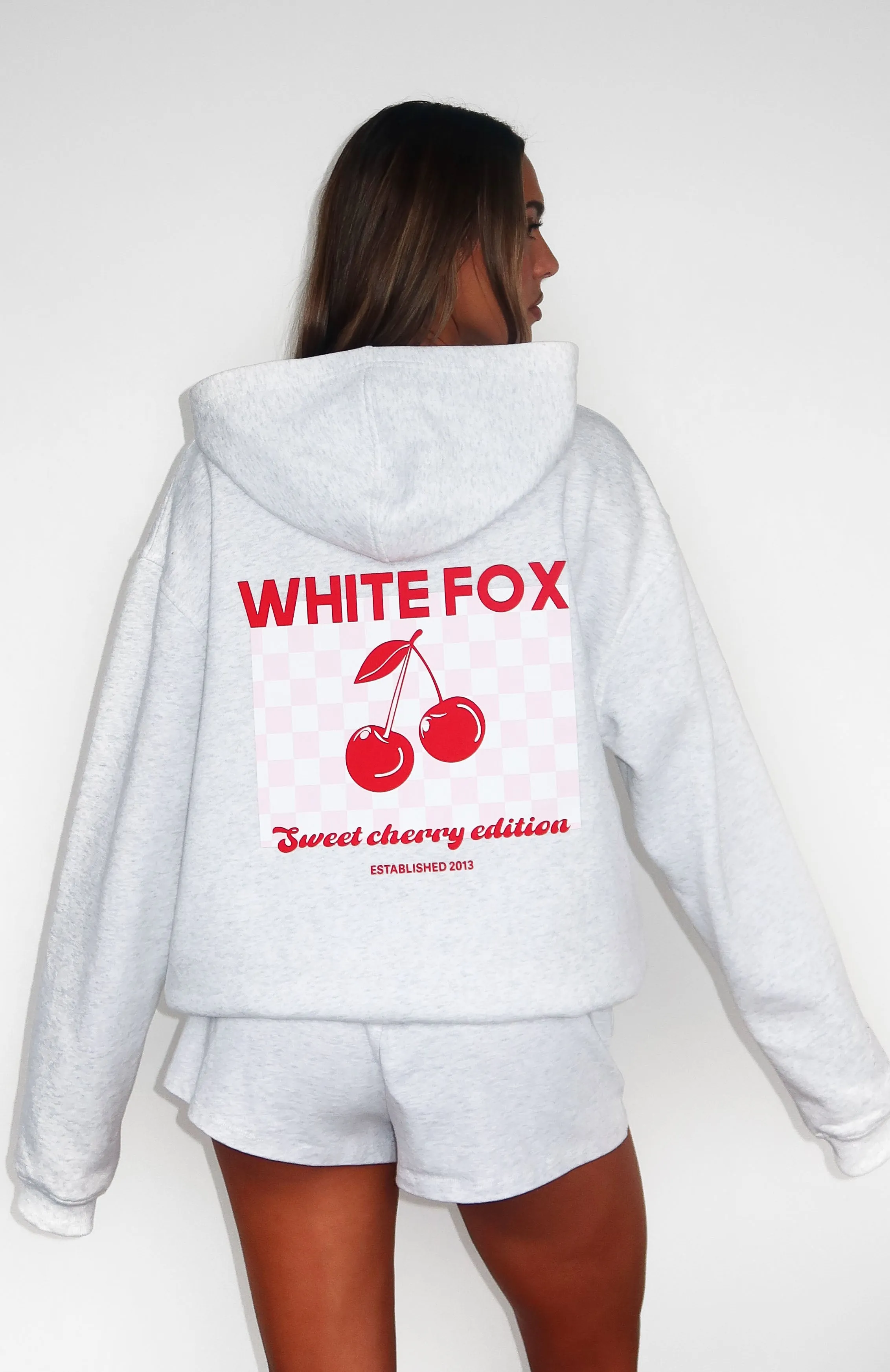 Sweet Cherry Edition Oversized Hoodie Grey Marle sold by White Fox Boutique product image thumbnail 5