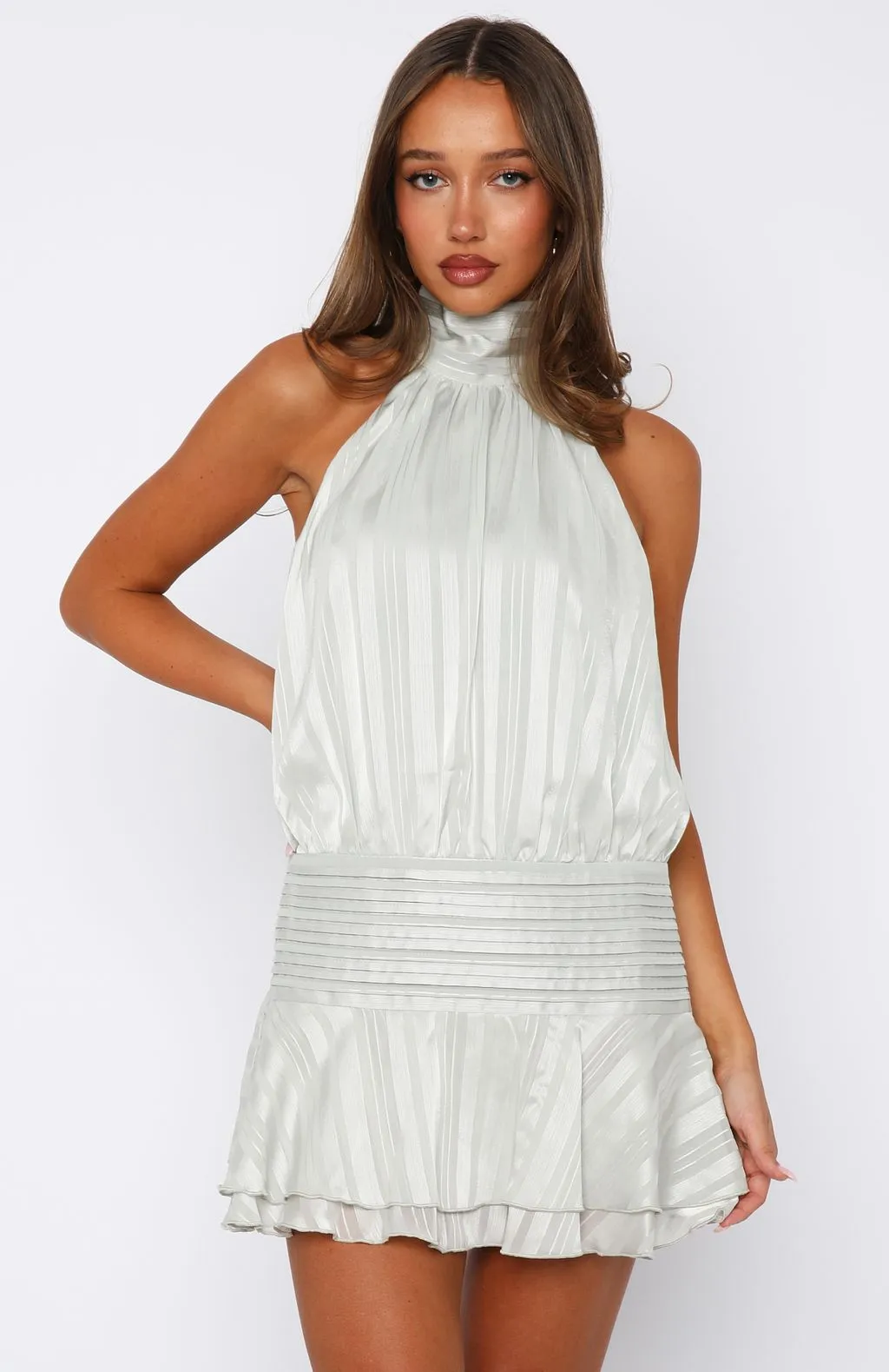 Captivate My Focus Mini Dress Sage sold by White Fox Boutique product image thumbnail 2