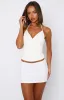 Late Nights Mini Skirt White sold by White Fox Boutique