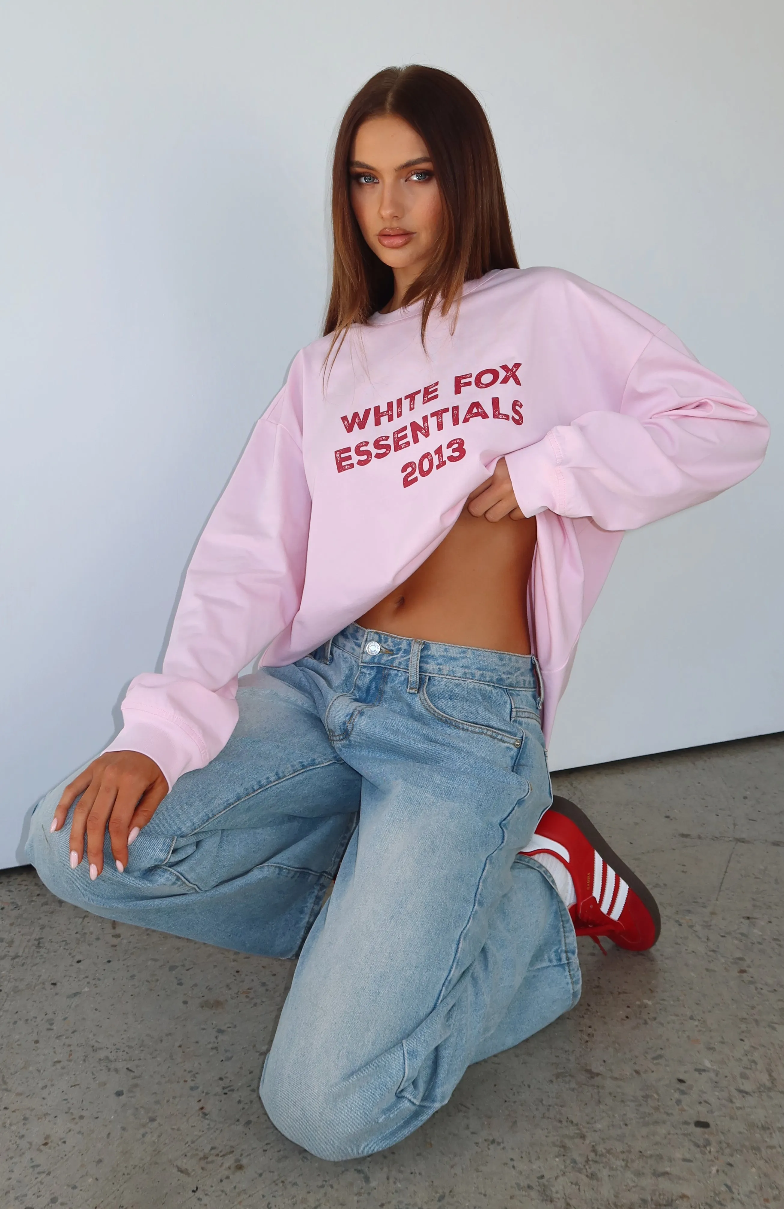 Feel The Vibe Long Sleeve Tee Posy sold by White Fox Boutique