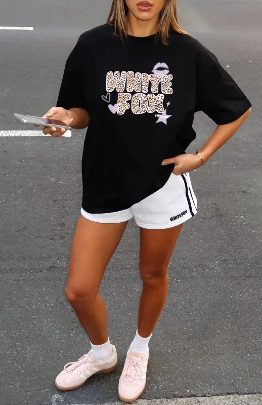 11th Street She's So Lucky Oversized Tee Licorice sold by White Fox Boutique