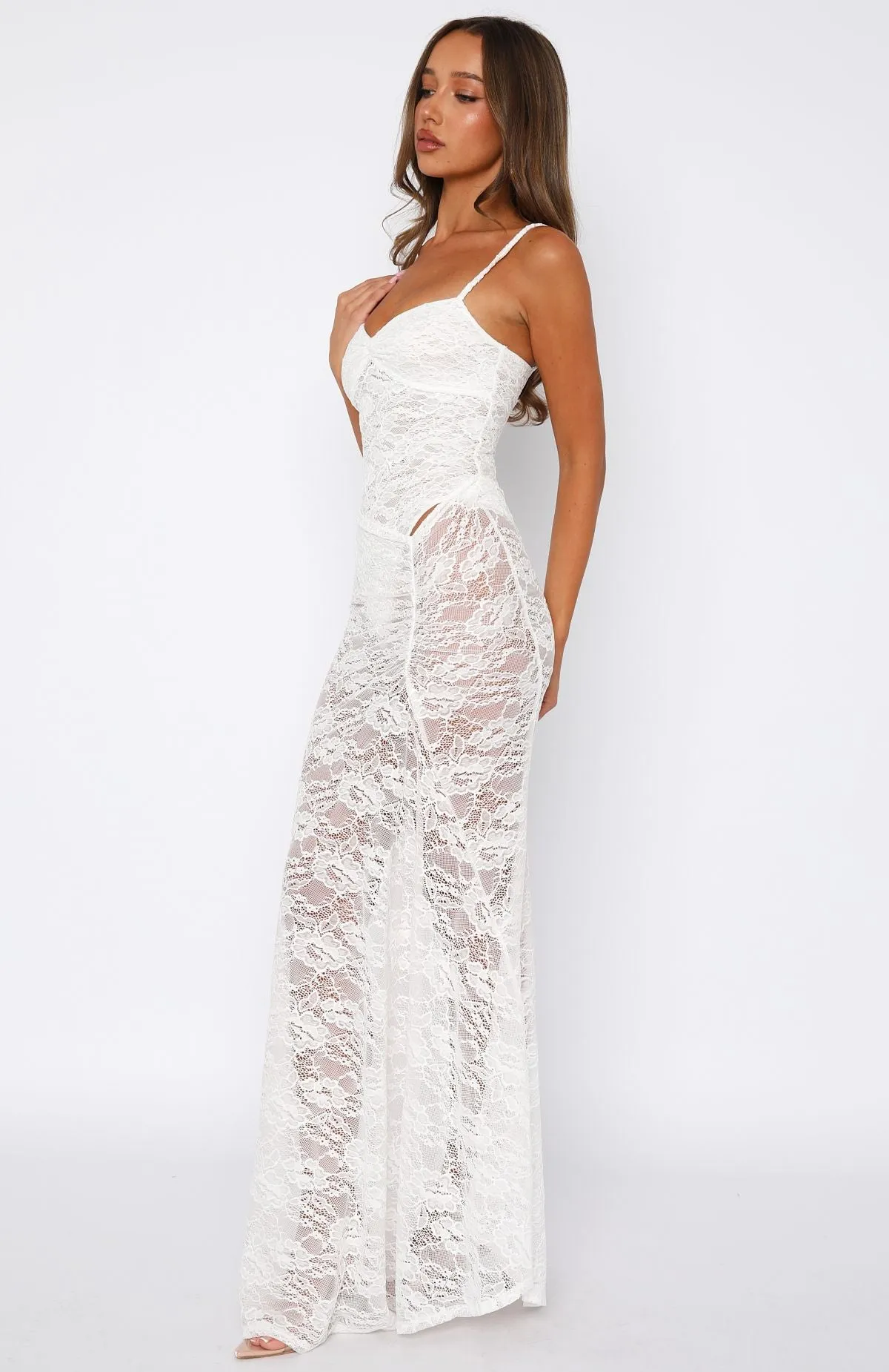 Tell Me I'm Pretty Lace Maxi Dress White sold by White Fox Boutique product image thumbnail 3