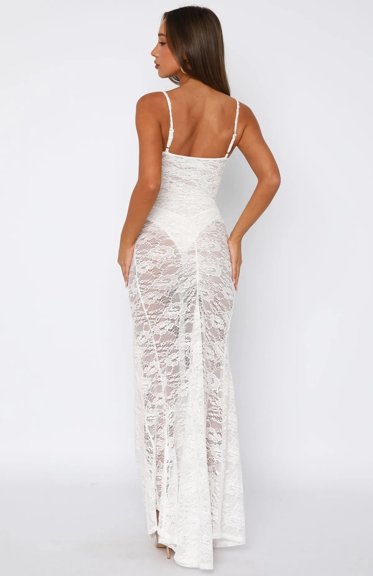 Tell Me I'm Pretty Lace Maxi Dress White sold by White Fox Boutique product image thumbnail 4