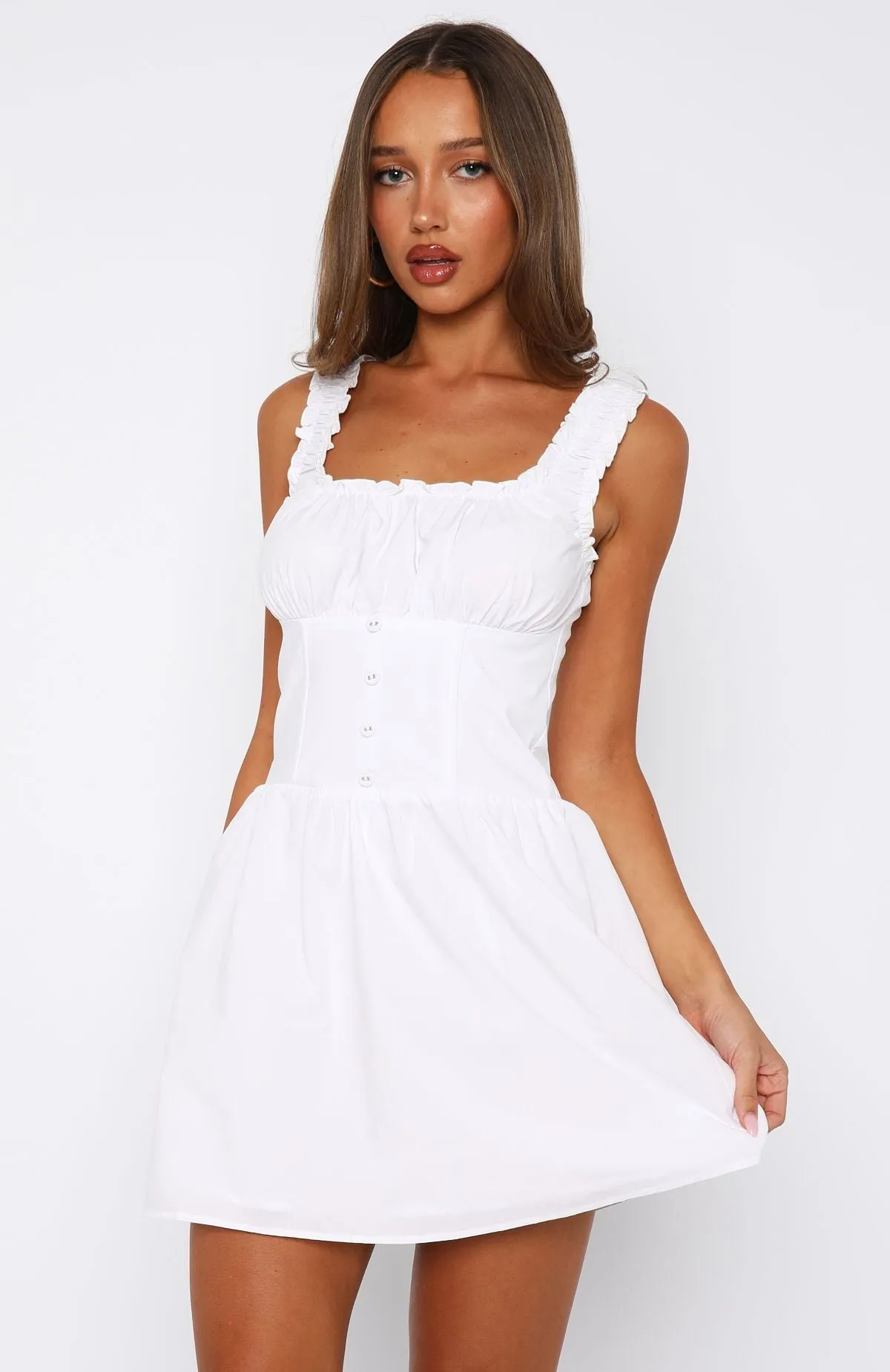 Sassy But Cute Mini Dress White sold by White Fox Boutique product image thumbnail 2
