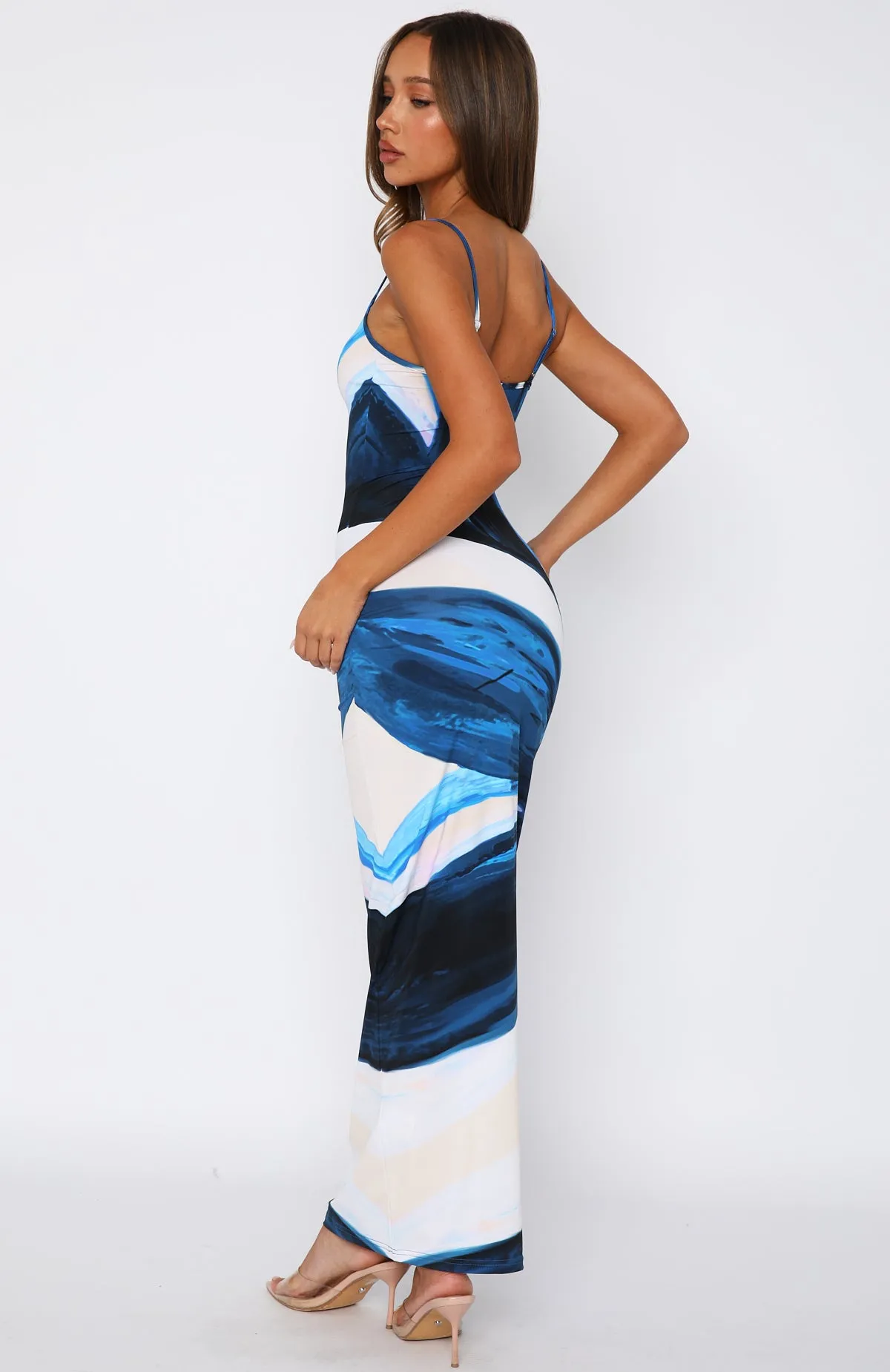 Feeling The Heat Maxi Dress Midnight Petal sold by White Fox Boutique product image thumbnail 4
