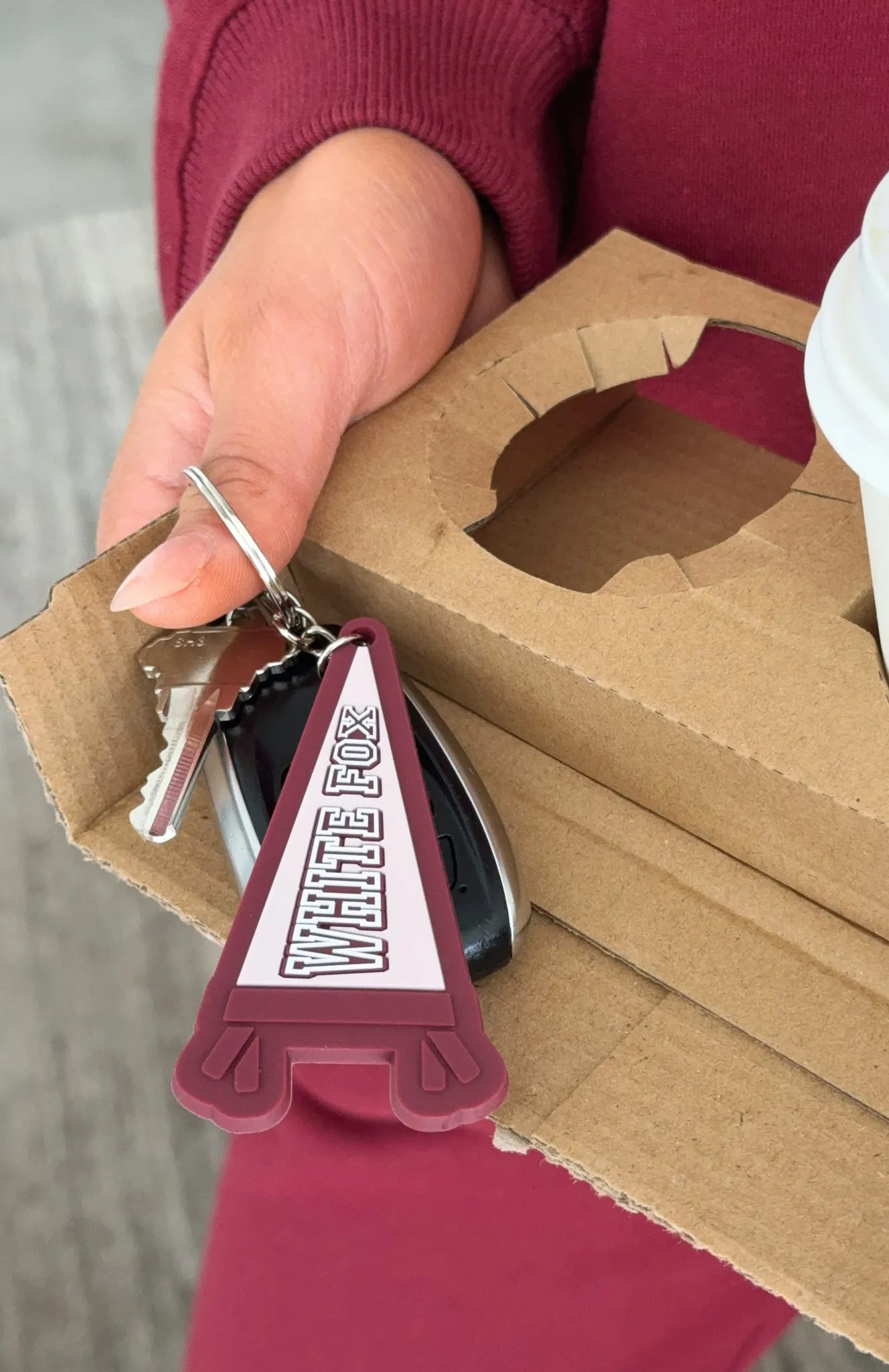 To The Beat Keychain Burgundy/Pink sold by White Fox Boutique product image thumbnail 2