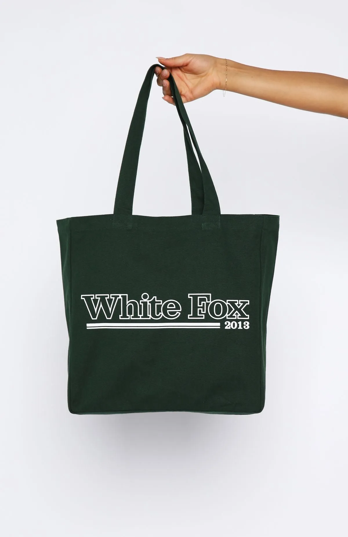 No Hesitation Tote Bag Forest Green/White sold by White Fox Boutique product image thumbnail 3