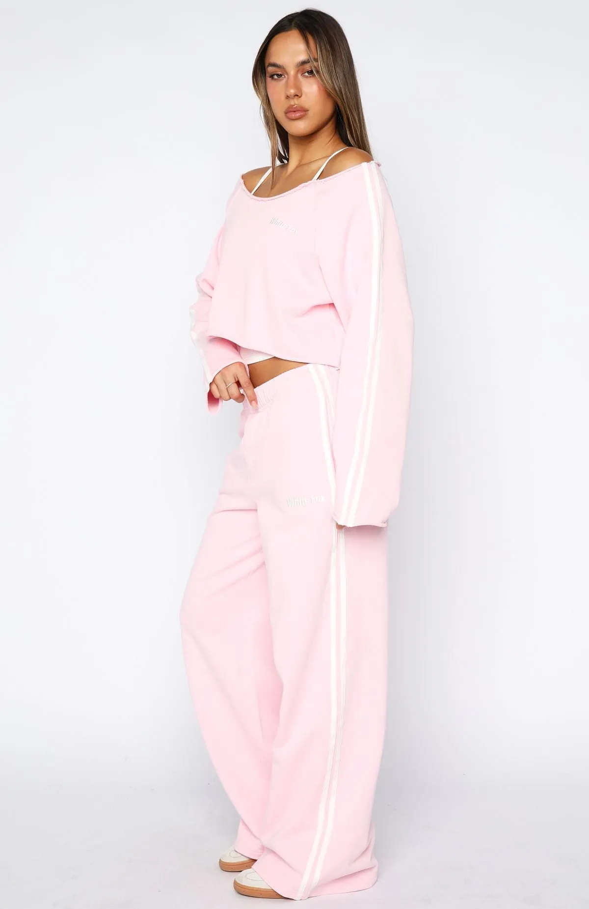 Star Student Wide Leg Sweatpants Pink sold by White Fox Boutique product image thumbnail 3