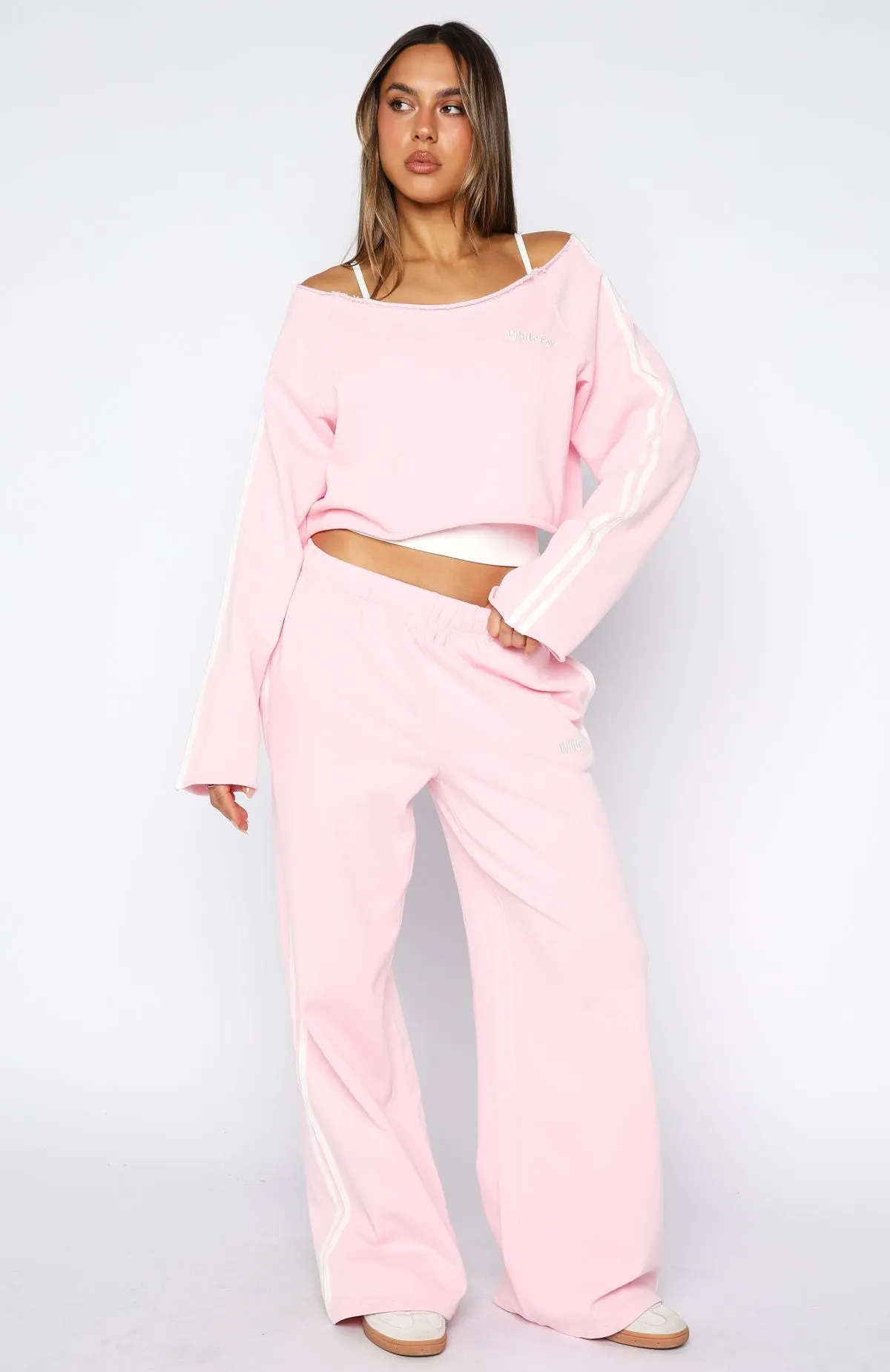 Star Student Wide Leg Sweatpants Pink sold by White Fox Boutique product image thumbnail 2