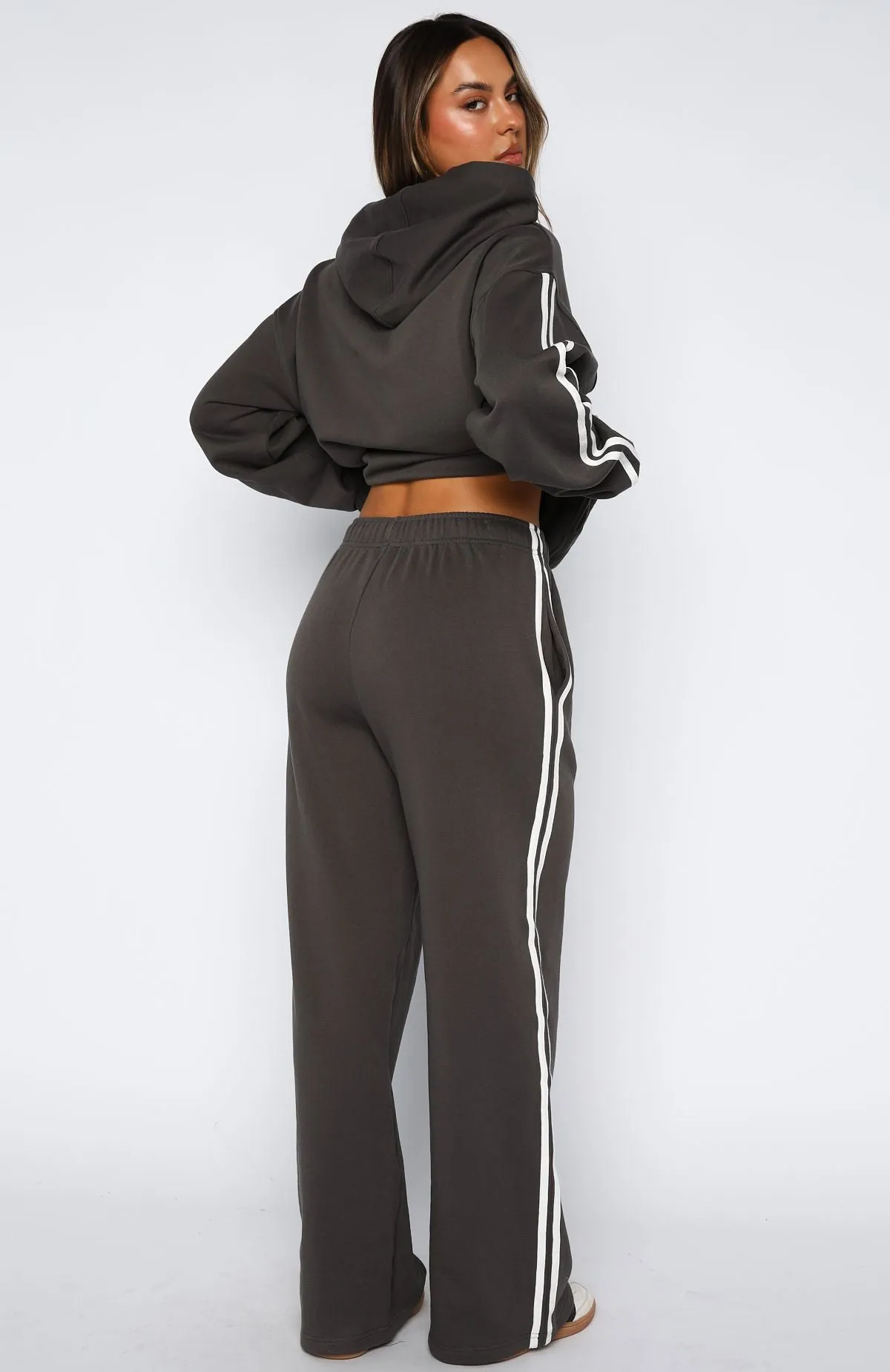 Star Student Wide Leg Sweatpants Charcoal sold by White Fox Boutique product image thumbnail 4
