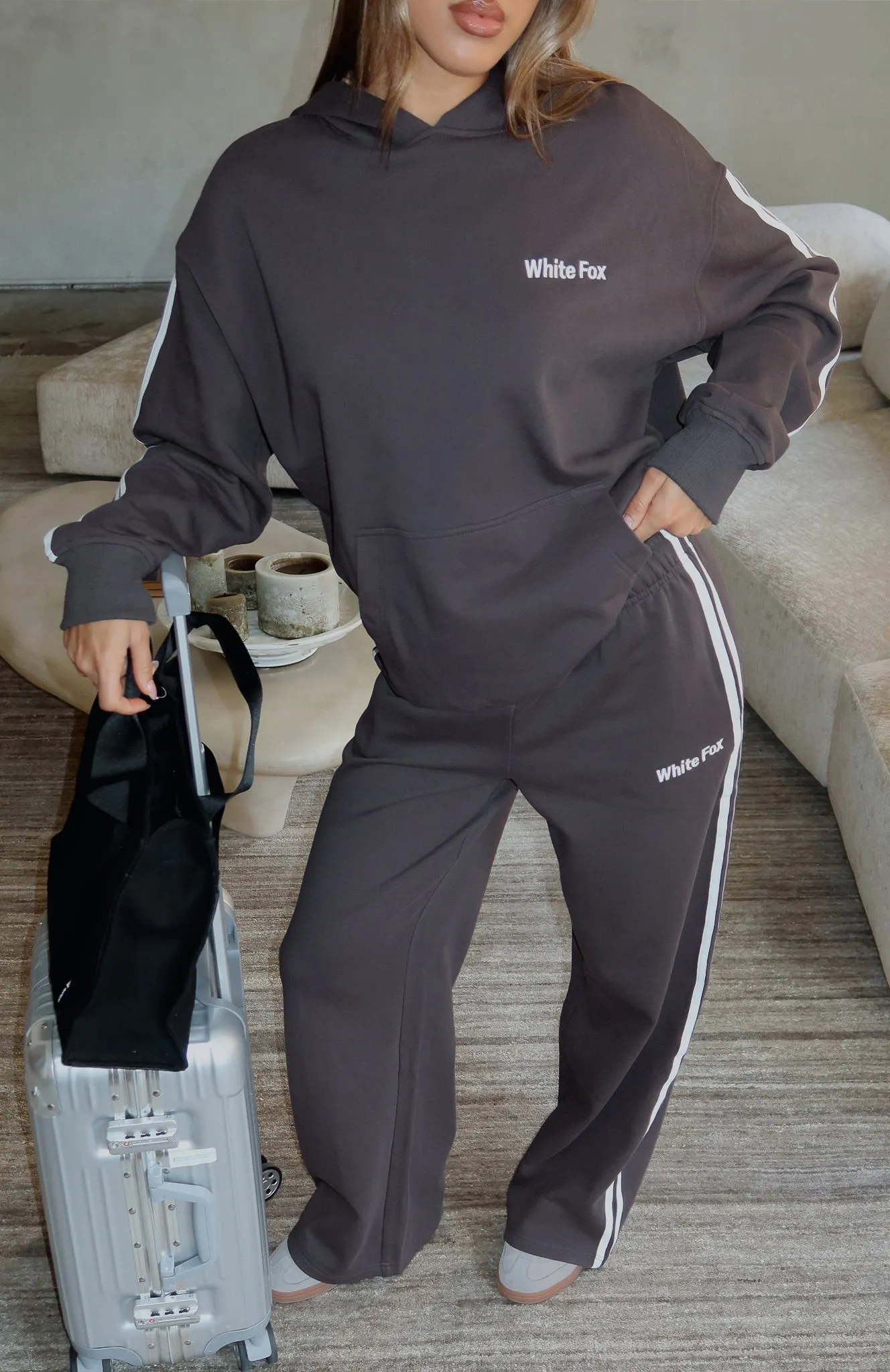 Star Student Wide Leg Sweatpants Charcoal sold by White Fox Boutique product image thumbnail 5