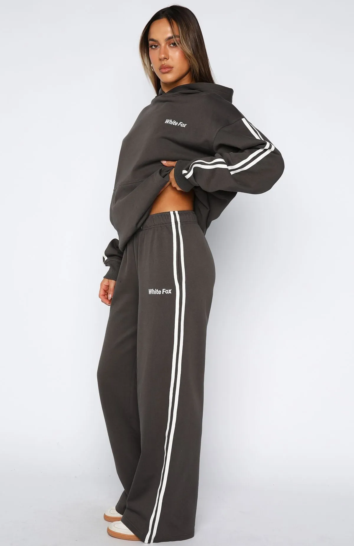 Star Student Wide Leg Sweatpants Charcoal sold by White Fox Boutique product image thumbnail 3