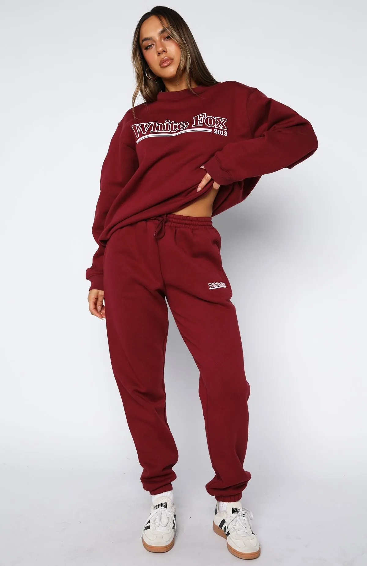 No Hesitation Sweatpants Burgundy sold by White Fox Boutique product image thumbnail 2
