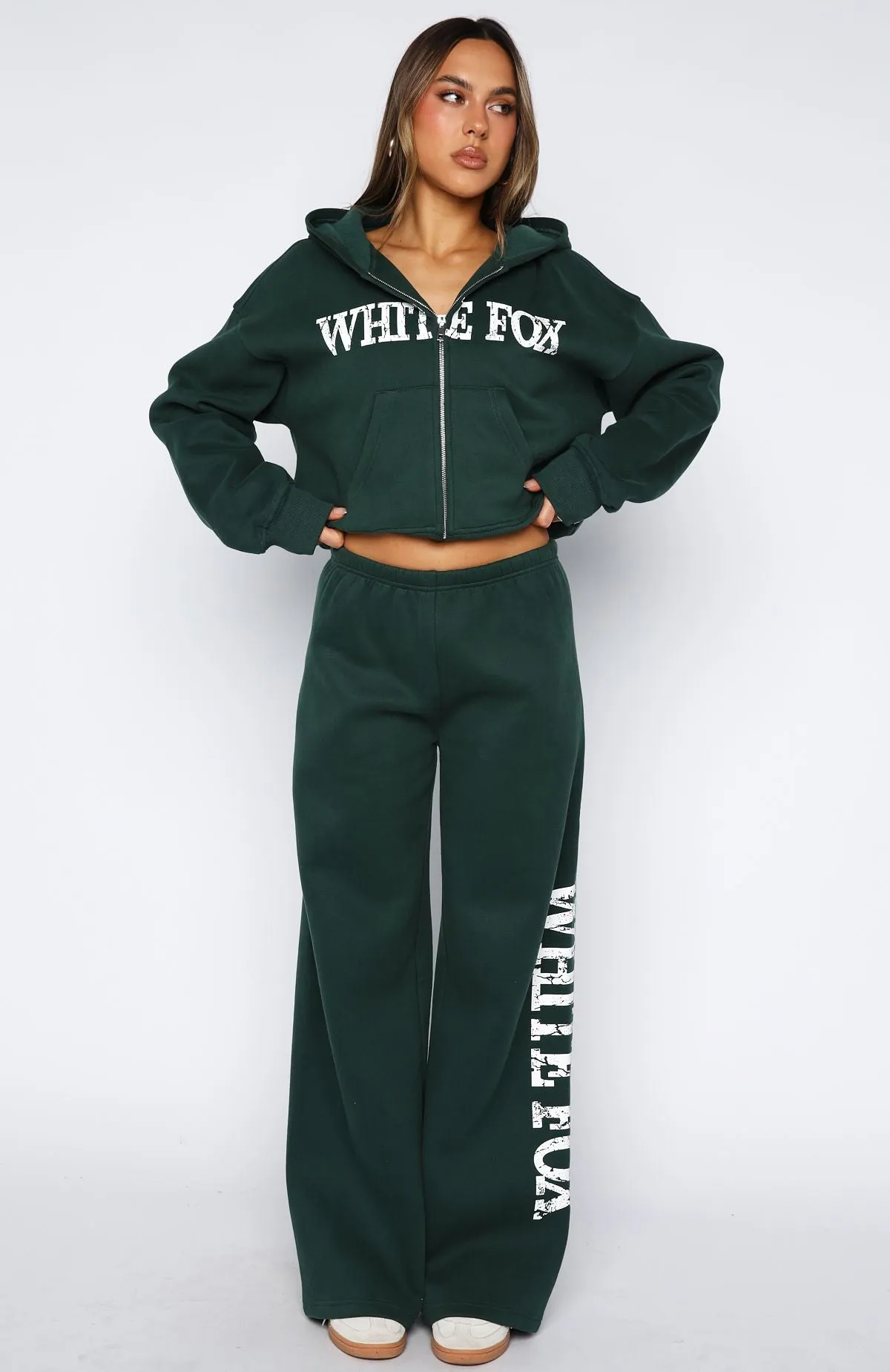 Brand New Start Wide Leg Sweatpants Forest Green sold by White Fox Boutique product image thumbnail 2