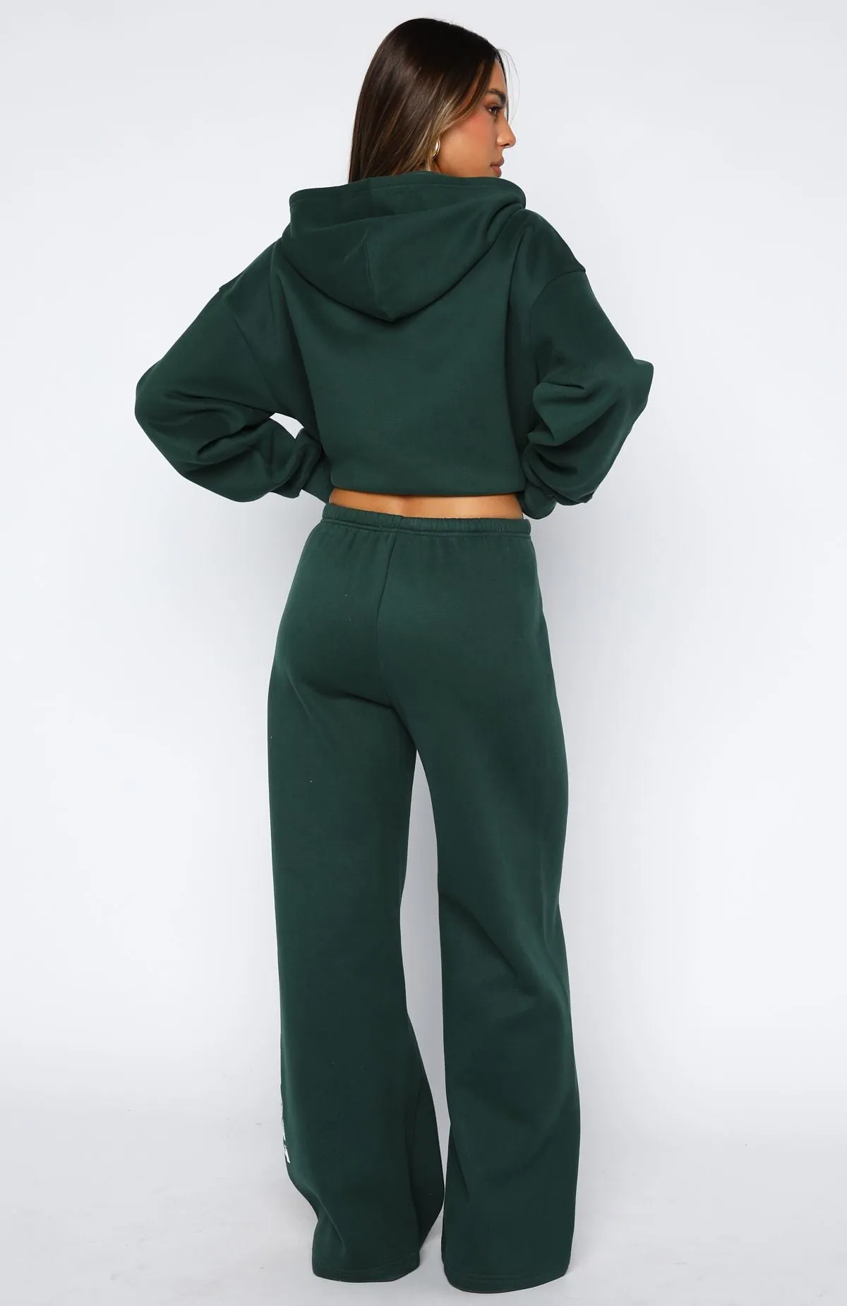 Brand New Start Wide Leg Sweatpants Forest Green sold by White Fox Boutique product image thumbnail 4