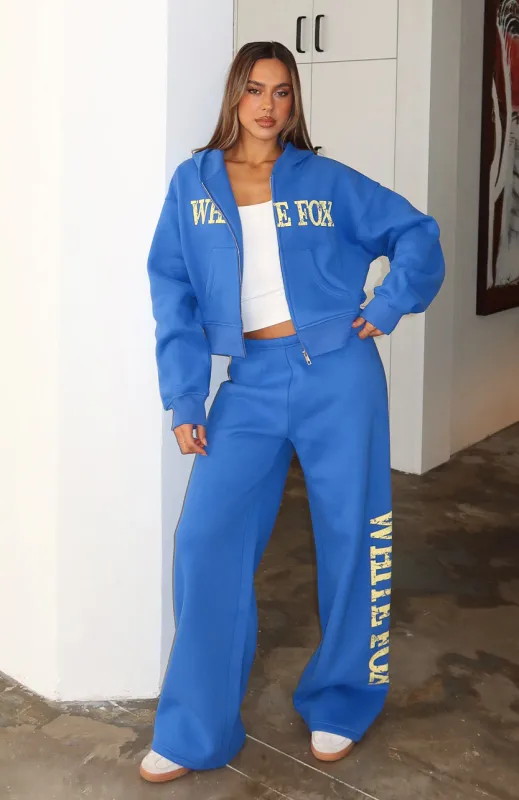 Brand New Start Wide Leg Sweatpants Electric Blue sold by White Fox Boutique