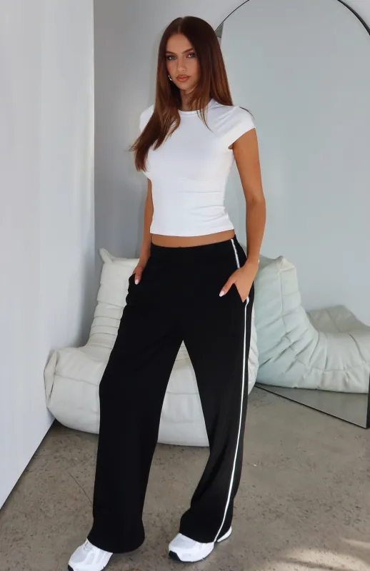Travel Era Track Pants Black sold by White Fox Boutique