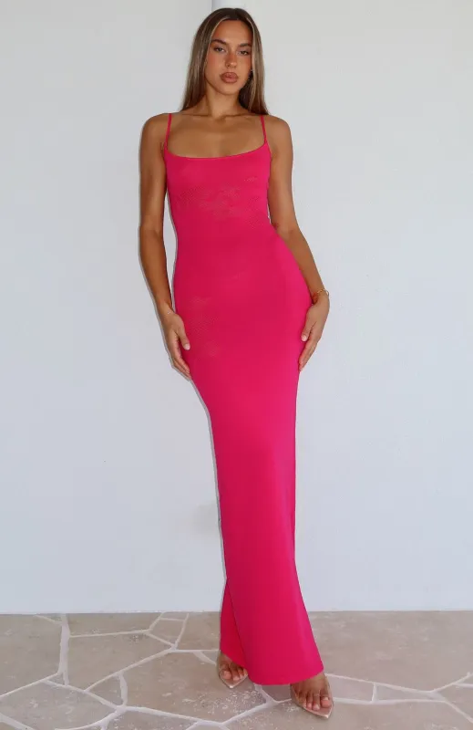 Deep Love Knit Maxi Dress Fuschia sold by White Fox Boutique