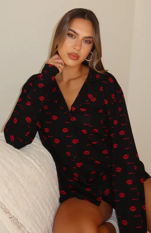 Dreamscape Long Sleeve Pyjama Set Cherry Kisses sold by White Fox Boutique