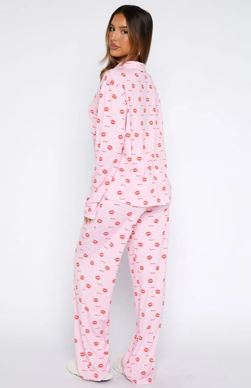 Pillow Talk Printed Long Sleeve Pyjama Set Strawberry Kisses sold by White Fox Boutique product image thumbnail 4