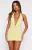 By Candlelight Beaded Mini Dress Lemon sold by White Fox Boutique