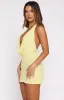 By Candlelight Beaded Mini Dress Lemon sold by White Fox Boutique