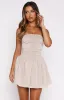 Sparkle Energy Strapless Mini Dress Champagne sold by White Fox Boutique