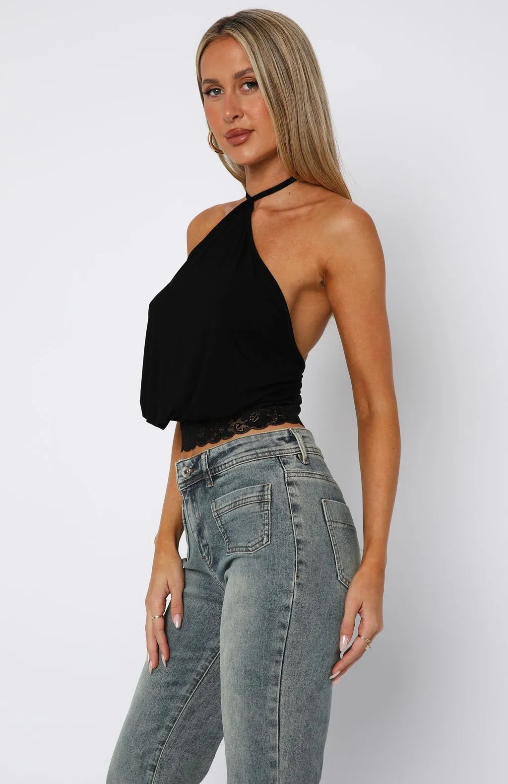 Endless Moment Cinched Waist Halter Top Black sold by White Fox Boutique product image thumbnail 4