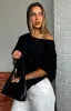 Give Me Options Off Shoulder Tee Black sold by White Fox Boutique
