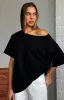 Give Me Options Off Shoulder Tee Black sold by White Fox Boutique
