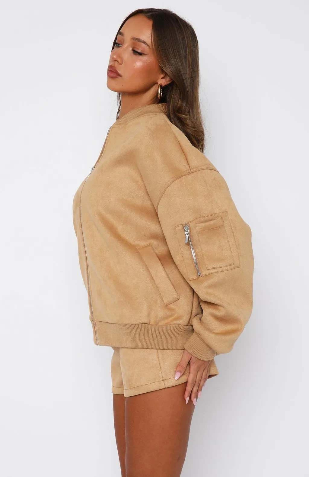 Confidence Level Suede Jacket Honey sold by White Fox Boutique product image thumbnail 3