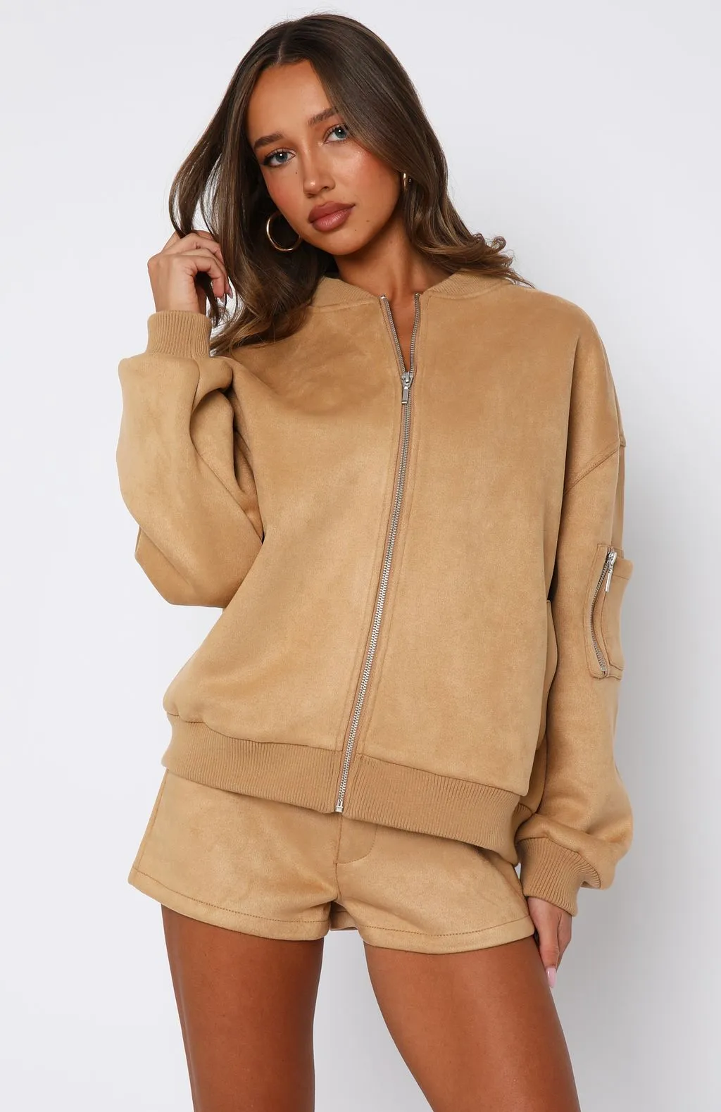 Confidence Level Suede Jacket Honey sold by White Fox Boutique product image thumbnail 2