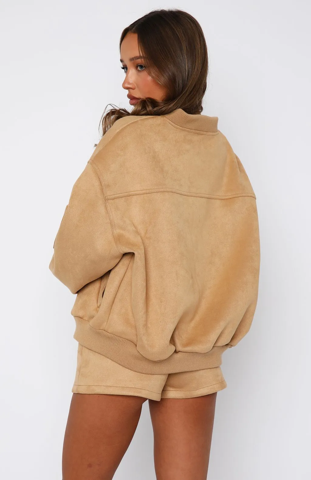 Confidence Level Suede Jacket Honey sold by White Fox Boutique product image thumbnail 4