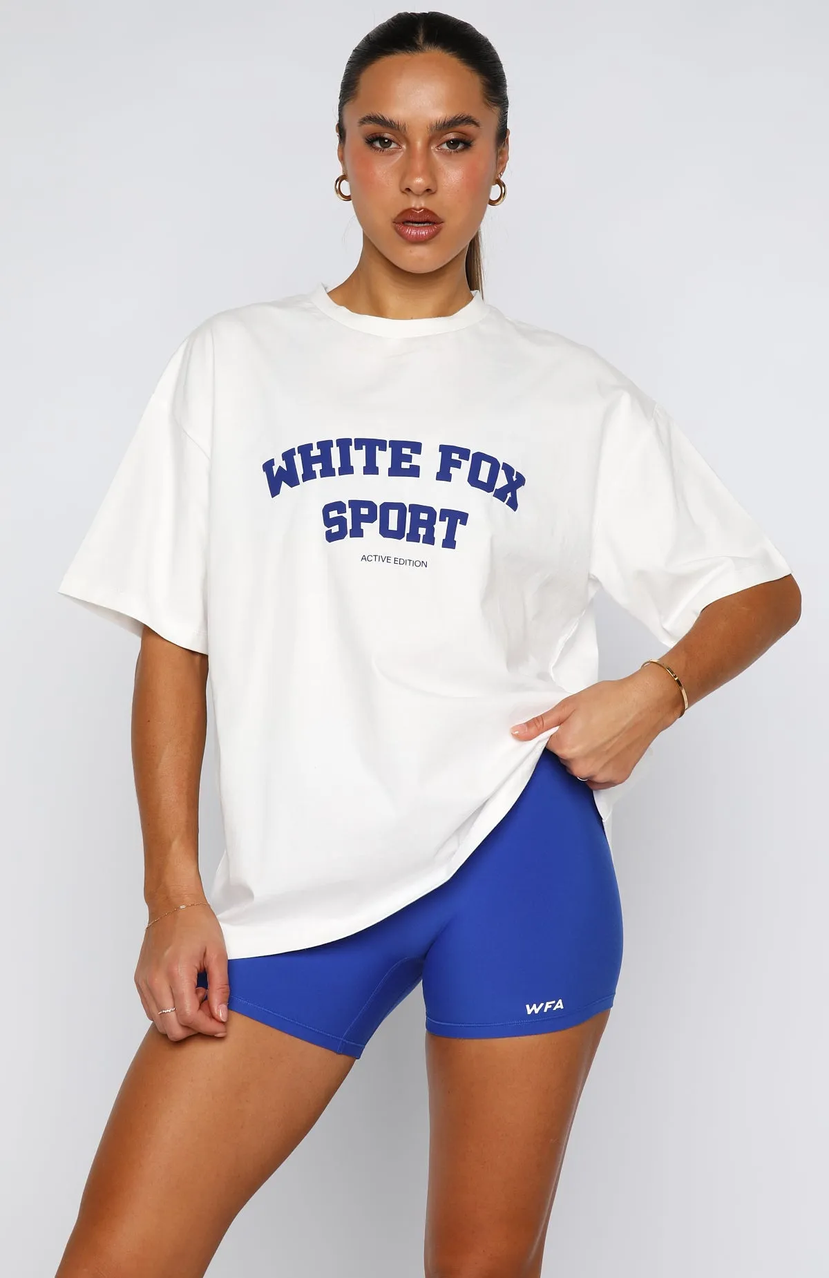 Winning Team Oversized Tee White/Electric Blue sold by White Fox Boutique product image thumbnail 2