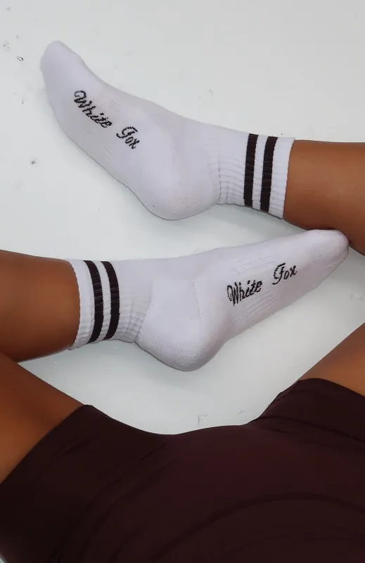 Grounded Socks White/Dark Chocolate sold by White Fox Boutique