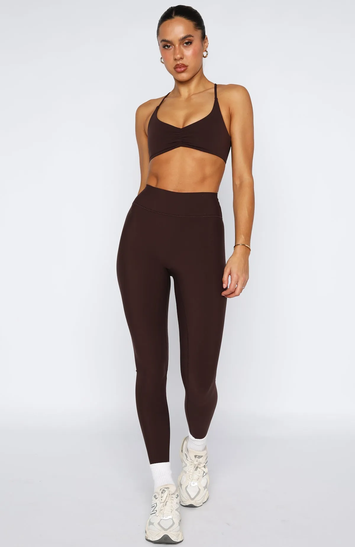 Go Getter High Waisted Leggings Dark Chocolate sold by White Fox Boutique product image thumbnail 3