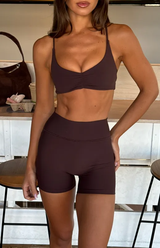 Fusion Sports Bra Dark Chocolate sold by White Fox Boutique