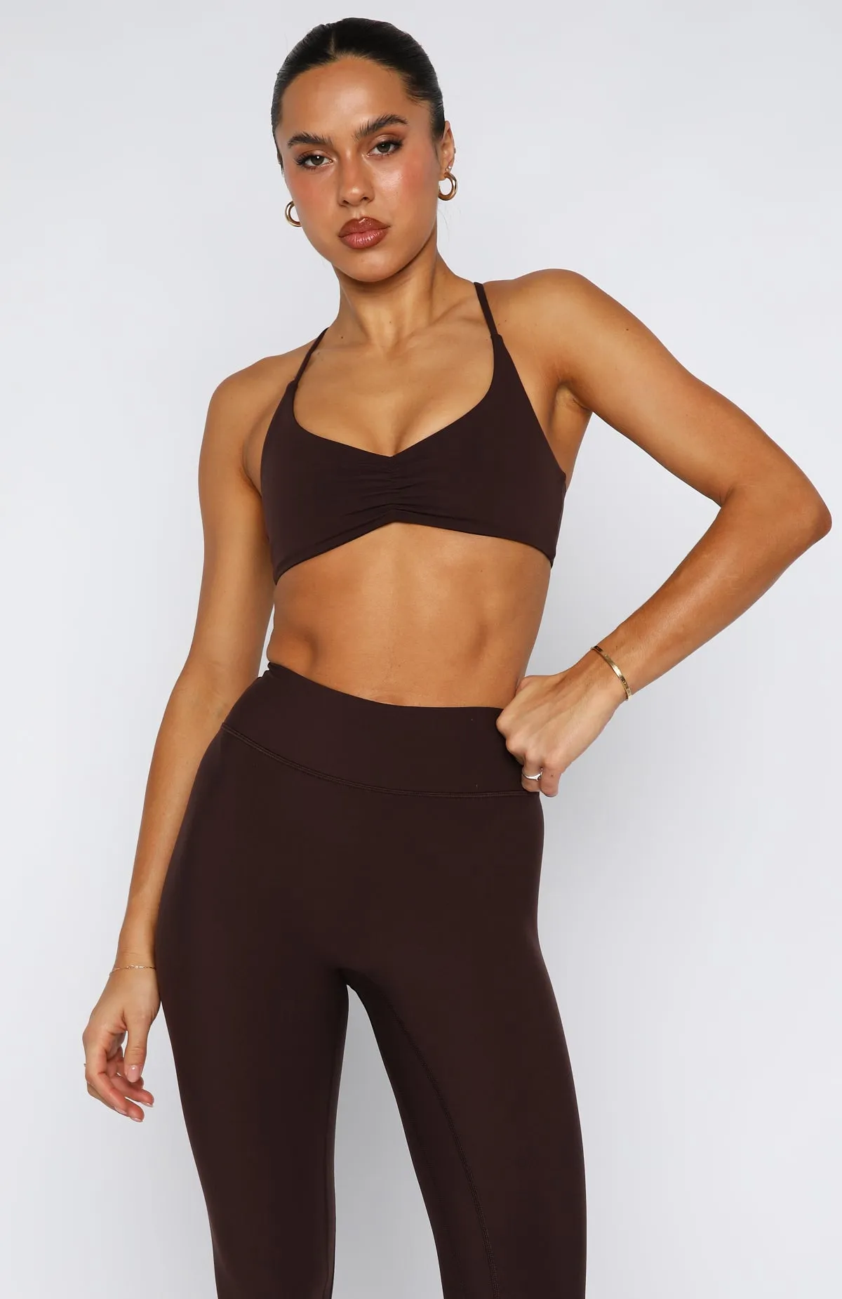Fusion Sports Bra Dark Chocolate sold by White Fox Boutique product image thumbnail 3