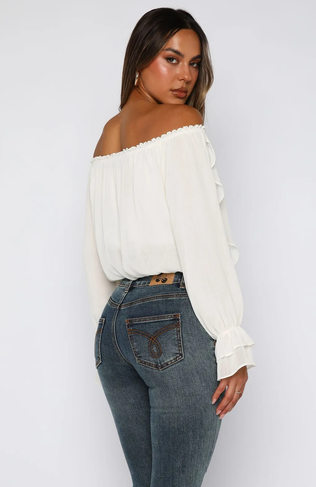 Star Girl Off Shoulder Top White sold by White Fox Boutique product image thumbnail 5